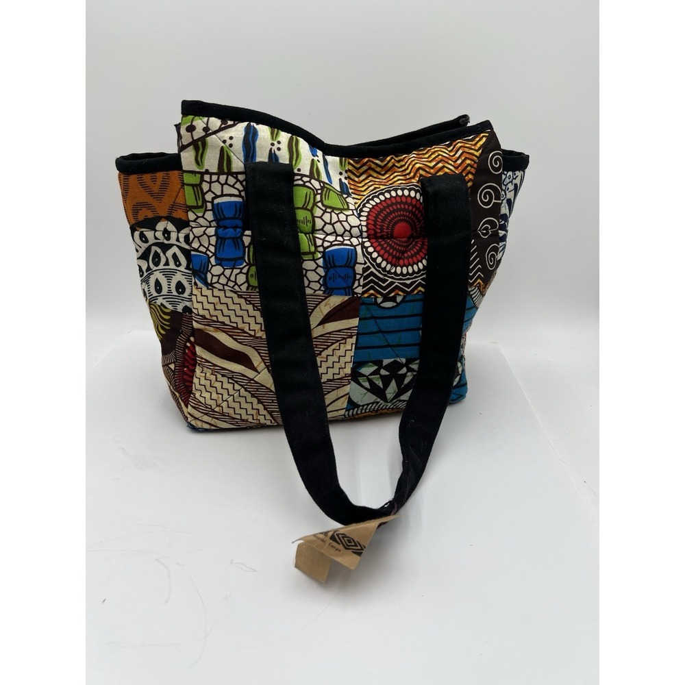 Handmade Kenya Quilted African Print Tote Bag Fair Trade